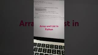 What is the difference between Array and List in Python  pythoninterviewquestions howtolearn [upl. by Leeann980]