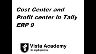 COST CENTER AND PROFIT CENTER WITH EXAMPLE IN TALLY ERP [upl. by Ninazan]