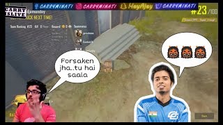 Carryminati Reaction On Forsakens cheating chutiya hai forsaken [upl. by Chere]