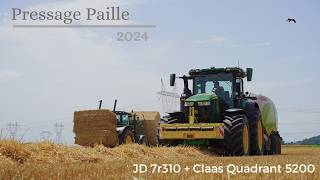 7r310 Gen 2  Claas Quadrant 5200   Pressage Paille 2024 [upl. by Ahsrop]