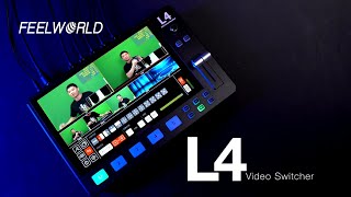 FEELWORLD L4 101 Inch Multi Camera Video Switcher 4 HDMI in and 1 SDI in for Live Streaming [upl. by Eniamaj76]