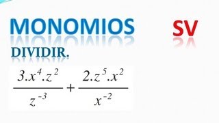 233Dividir monomiosVariables con exponentes negativos [upl. by Rivalee387]