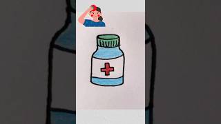 Medicine 💊 bottle drawing shorts art drawingideas doodleart painting doctor [upl. by Alpert]