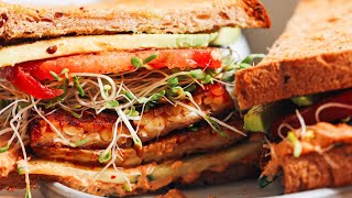 Chipotle Hummus Sandwich with Smoky Tempeh Bacon  Minimalist Baker Recipes [upl. by Aneroc297]