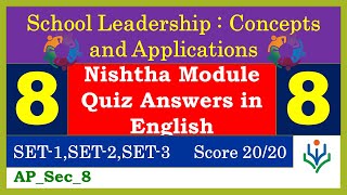 Module 8 quiz Answers in English Nishtha quiz Answers keySchool Leadership Concepts amp Applications [upl. by Raynor560]