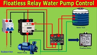 Floatless Relay Water Pump Control Wiring Connection Diagram  Water Level Sensor Floatless Relay [upl. by Antony81]