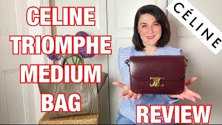 CELINE Triomphe Medium Bag Review Pros and Cons What Fits and Mod Shots [upl. by Arakawa406]