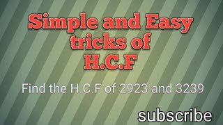 Find the HCF of 2923 and 3239 [upl. by Britte]