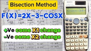 Bisection Method using calculator fx991ES plus🔥🔥Numerical Method TU2081 [upl. by Aisayt]