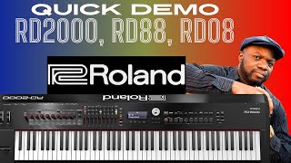 Roland RD 2000 RD88 R808 Piano DemonstrationReview [upl. by Annaig]