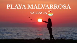 Valencia Malvarrosa Beach Spain 🏖️  4K Video [upl. by Eybbob339]