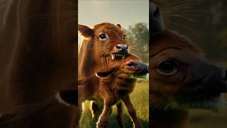 Brown panther attack on a brown baby calfcow calf motherslove animalspetloverwildlife [upl. by Odla665]