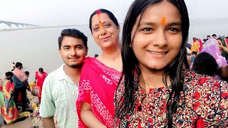 छठ पूजा के लिए गंगा स्नान जा रहे हैं हम सभी 🙏barari Ganga Ghat Bhagalpur 🥰🌺 Ganga snan vlogs [upl. by Natividad]