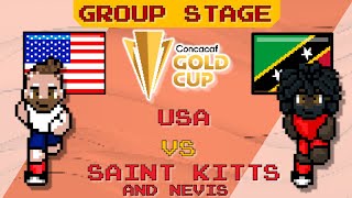 GROUP A USA vs SAINT KITTS AND NEVIS PIXEL CONCACAF GOLD CUP 2023  PIXEL SPORTS [upl. by Olfe]