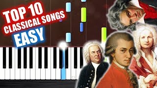 TOP 10 Classical Songs  EASY Piano Tutorials by PlutaX [upl. by Annwahsal834]