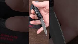 Custom kwaiken Fully serrated 3quot blade with acidwash finish 6quot overall length with piranha menuki [upl. by Arzed571]