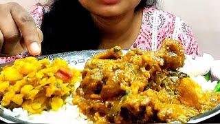 chicken curry eating with rice and some vegetables [upl. by Settera]