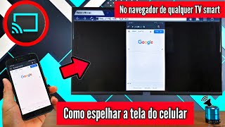 COMO ESPELHAR A TELA DO CELULAR NA TV PELO NAVEGADOR  COM ÁUDIO NA CAIXA BLUETOOTH [upl. by Neysa455]