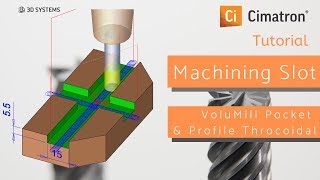 Tutorial Cimatron Slot Machining Area 2 VoluMill Pocket amp Profile Throcoidal [upl. by Nohtahoj92]