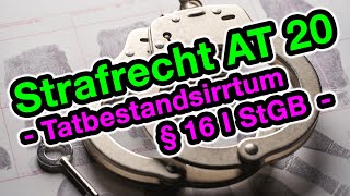 Tatbestandsirrtum § 16 StGB  Strafrecht AT 20 [upl. by Hamehseer317]