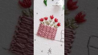 Flower embroidery tutorial  Modern embroidery  Leaves amp Plants Embroidery shorts [upl. by Va]