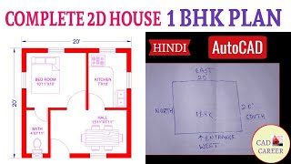 Making a simple floor plan in AutoCAD  Exercise 2  1bhk 2D plan  CAD CAREER [upl. by Salta480]