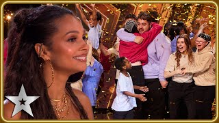 GOLDEN BUZZER act Chickenshed bring Alesha to tears  Auditions  BGT 2023 [upl. by Robinson]