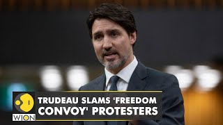 Canadian PM Justin Trudeau slams protesters  COVID Restrictions  Trucker Protest  WION [upl. by Pang420]