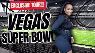 Inside Allegiant Stadium🏈Demetria Obilor shows you the home of Super Bowl LVIII  Raiders in Vegas [upl. by Stonwin]