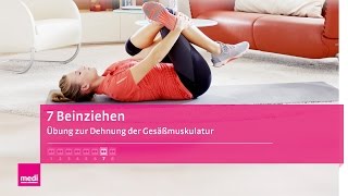 Bein ziehen  Gesäßmuskulatur dehnen  Dehnübungen Rücken bei Rückenschmerzen [upl. by Aissert]