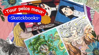 Tour pelos meus sketchbook artesanais  Uma chuva de cores ♡ [upl. by Riamo400]