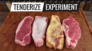 Steak TENDERIZING EXPERIMENT  Whats the best way to TENDERIZE steaks [upl. by Nanji]