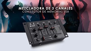 MEZCLADORA DE 3 CANALES CON LECTOR DE MEMORIAS USB  MIX135 [upl. by Nyrmac]