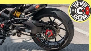 Very Easy and Simple Motorcycle Chain Adjustment Single Sided Swingarm [upl. by Arahd]