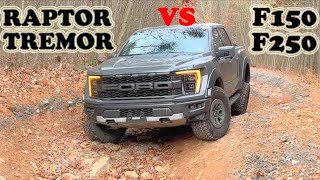 Raptor vs Tremor vs F150 F250 2021 Compilation Fords Best 4x4 OffRoading Full Size Trucks [upl. by Nodrog]