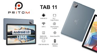 PRITOM TAB 11 Android 13 Tablet 10 inch Tablet with Octa Core 5G WiFi6 128GB 8000mAh HD [upl. by Onder524]