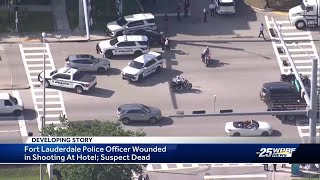 Police officer hospitalized after being shot in Fort Lauderdale suspect dead [upl. by Naerb291]