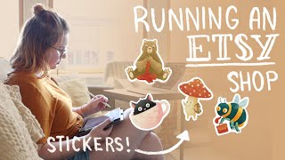 STARTING AND RUNNING AN ETSY STICKER SHOP  How I Started My Etsy Sticker Shop On A Budget [upl. by Yram]