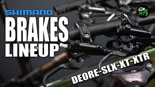 Shimano BRAKES Lineup  DEORE SLX XT XTR 2piston 4piston M6100 M7100 M8100 M9100 M9120 [upl. by Biron]