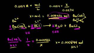 Worked example Determining solute concentration by acid–base titration  Khan Academy [upl. by Sanfo]