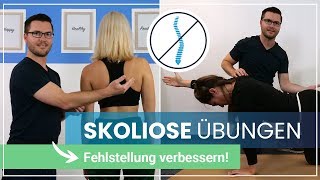 4 Skoliose Übungen gegen Deine Beschwerden ➕ Selbsttest und Ursachen [upl. by Riatsila]