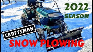 Lawn Tractor Snow Plowing 2022 [upl. by Herates]