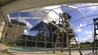 Rescreening Pool Enclosure TimeLapse by Mr Screen Repair® [upl. by Nore]