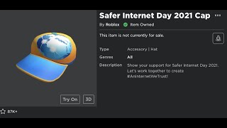 Will Roblox Release A New Safer Internet Day Cap In 2022 [upl. by Htebsil]