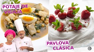 POTAJE de Vigilia  PAVLOVA Clásica  Eva y Karlos Arguiñano [upl. by Noyar]