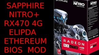 Elpida RX470 4G Sapphire Nitro Bios Rom Mod Flash Ethereum Mining [upl. by Neladgam493]