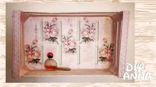 decoupage shabby chic shelves DIY vintage ideas decorations craft tutorial [upl. by Nyrrat]