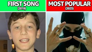 RAPPERS FIRST SONG VS THEIR MOST POPULAR SONG 2023 EDITION [upl. by Auqenahs]