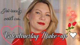 Es wurde Zeit für ein Valentinstags Make up  aufregende Red Lips  zusammen schminken  GRWM [upl. by Schick70]