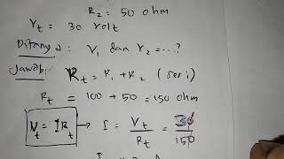 Dua resistor 100 ohm dan 50 ohm dirangkai seri dan dihubungkan dengan beda potensial 30 volt Beda p [upl. by Laoj98]